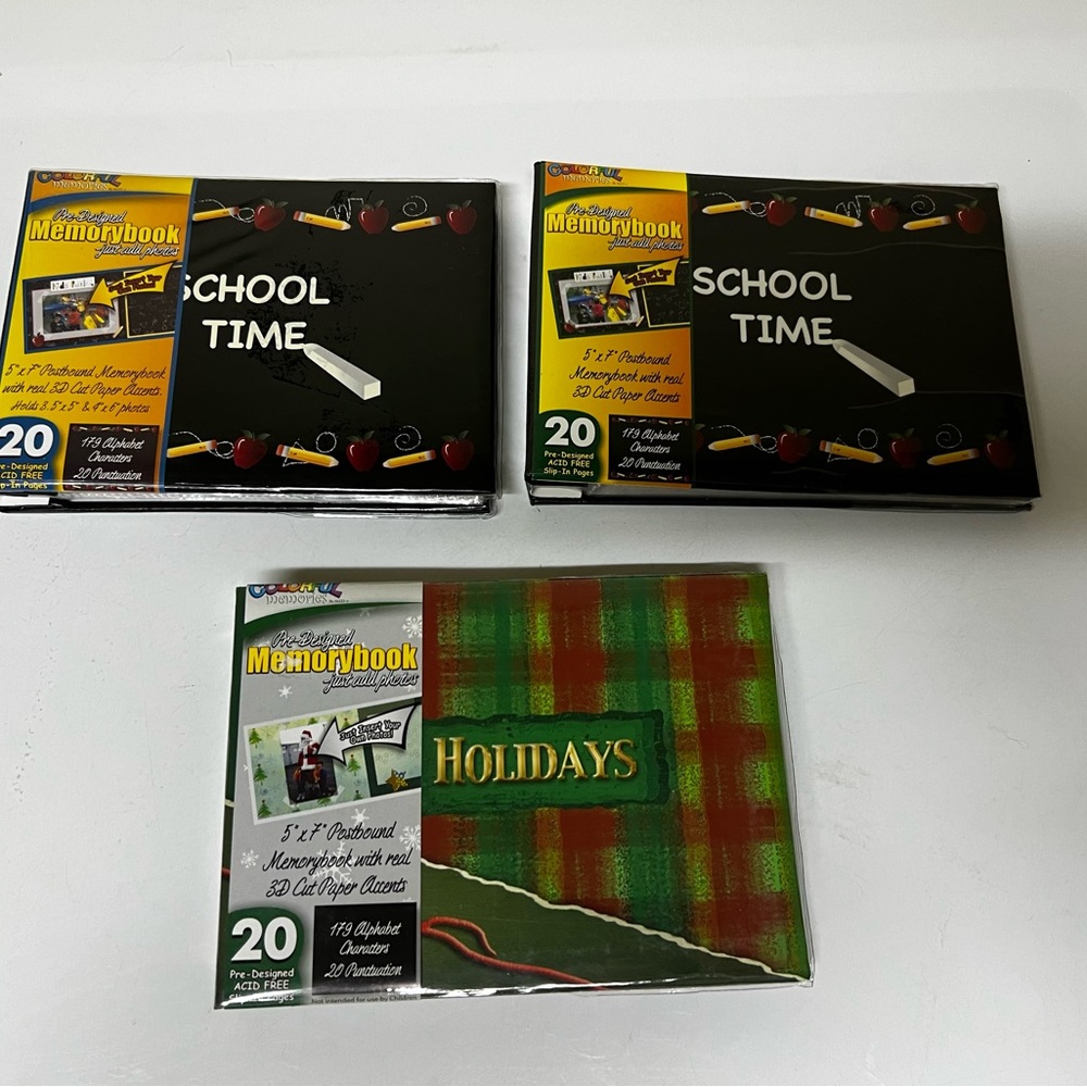 New Bundle of Three Pre-Designed Memorybook -Two School Time 🚌 & One Holiday 🎄